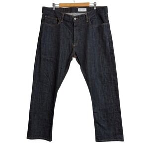 Gustin Mens Dark Wash California Straight Leg Denim Jeans Button Fly Size 40x29